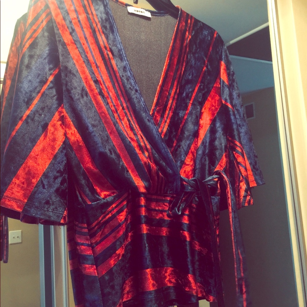 Velvet v-neck top